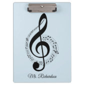 Blauwe muzieknotities Persoonlijke Klembord (Voorkant)