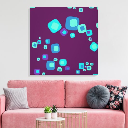 Blauwe Myriads B verpakt canvas (Insitu (Woonkamer))