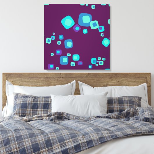 Blauwe Myriads B verpakt canvas (Insitu (Slaapkamer))