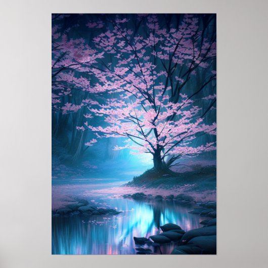 Blauwe mysterie in het Blossom Forest Poster (Voorkant)