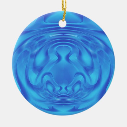 Blauwe mysterie keramisch ornament (Voorkant)
