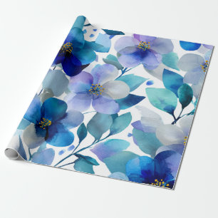 Blauwe Mystieke Orchidee Elegante Bloemige Botanis Cadeaupapier