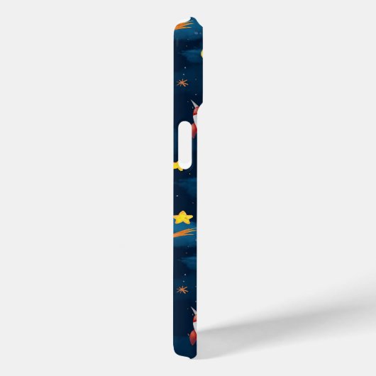 Blauwe Naadloze Patroon van Planeten in de Buitenr Case-Mate iPhone Case (Achterkant / Rechts)