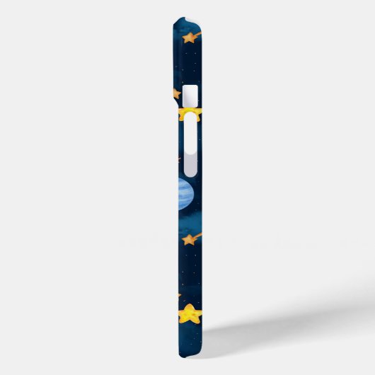 Blauwe Naadloze Patroon van Planeten in de Buitenr Case-Mate iPhone Case (Achterkant / Links)