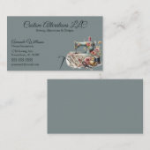 Blauwe  naaiverandering visitekaartje (Voorkant / Achterkant)