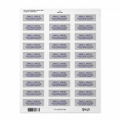 blauwe naam + adresinformatie voor bleek grijs etiket (Full Sheet)