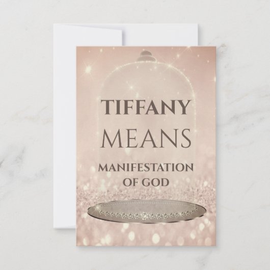 Blauwe naam betekent glitter Roos zoet 16e Kaart (Voorkant)