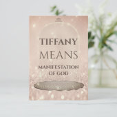 Blauwe naam betekent glitter Roos zoet 16e Kaart (Staand voorkant)