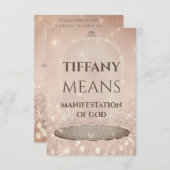 Blauwe naam betekent glitter Roos zoet 16e Kaart (Voorkant / Achterkant)