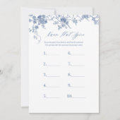 Blauwe naam die Spice Vrijgezellenfeest Game Kaart (Voorkant)