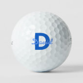 Blauwe naam en monogram golfballen (Voorkant)