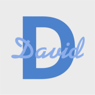 Blauwe naam en monogram Sticker