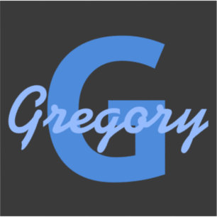 Blauwe naam en monogram sticker