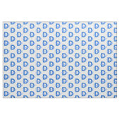 Blauwe naam en monogram stof (Yard (91,4 cm))