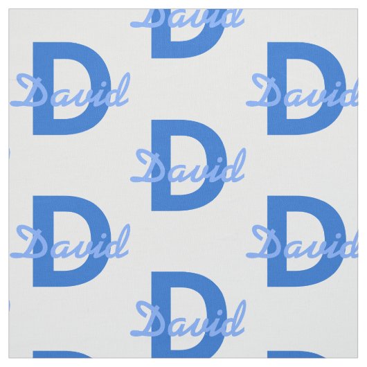 Blauwe naam en monogram stof (Swatch)