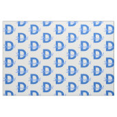 Blauwe naam en monogram stof (Fat Quarter)