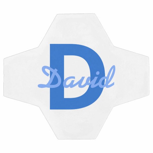 Blauwe naam en monogram voetbal (Enkel)