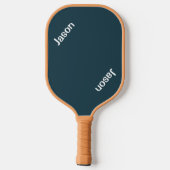 Blauwe naam Monogram Eenvoudige Minimale Cute Tren Pickleball Paddle (Achterkant)