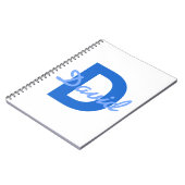 Blauwe naam & monogram notitieboek (Linkerzijde)