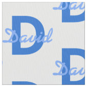 Blauwe naam & monogram stof (Close Up)