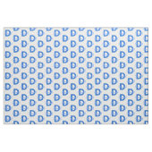 Blauwe naam & monogram stof (Yard (91,4 cm))