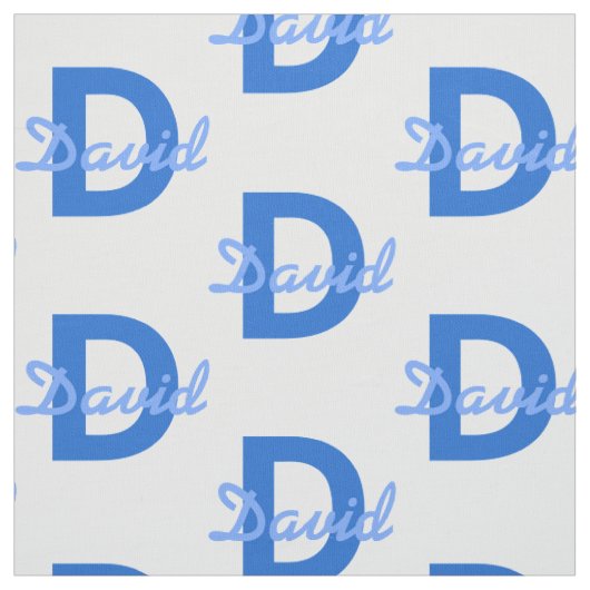 Blauwe naam & monogram stof (Swatch)