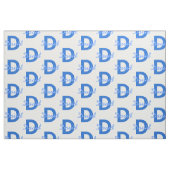Blauwe naam & monogram stof (Fat Quarter)