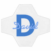 Blauwe naam & monogram voetbal (Enkel)