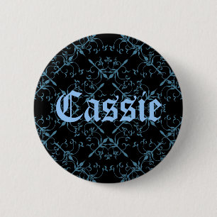  blauwe naam ronde button 5,7 cm