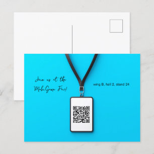 Blauwe Naam Tag Fair Briefkaart