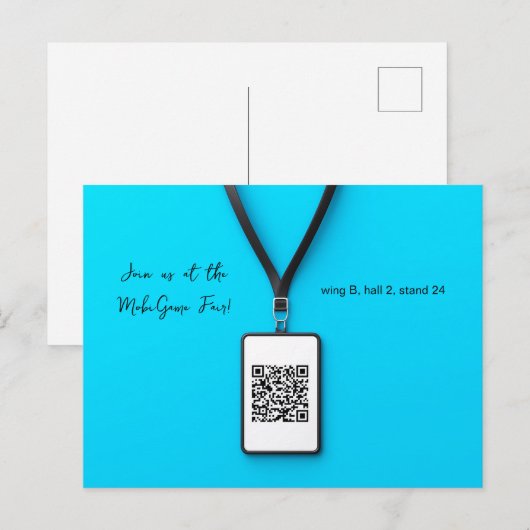 Blauwe Naam Tag Fair Briefkaart (Voorkant / Achterkant)