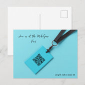 Blauwe Naam Tag Fair Briefkaart (Voorkant / Achterkant)