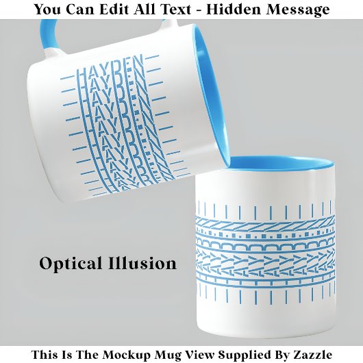 Blauwe Naam Verborgen Bericht Trendy Mok 121b Verj