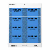 Blauwe naambadge etiket (Full Sheet)