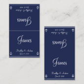 Blauwe Naamse Trouwstoelkaarten Zakelijke Kaarten Plaatskaartje (Voorkant / Achterkant)