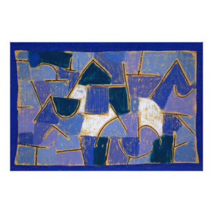Blauwe nacht door Paul Klee Foto Afdruk