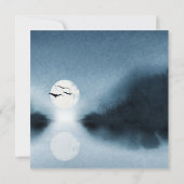 Blauwe Nacht Gouden Landschapsplein Open Huis Kaart (Achterkant)