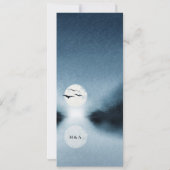 Blauwe Nacht Landschap Bruiloft Diner Menu Kaart (Achterkant)