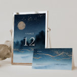 Blauwe Nacht Landschap Trouwtafel Nummer Kaart<br><div class="desc">Ons 'Blue Sky Waterverf Landscape Wedding' collectie bevat serene landschapsillustraties in combinatie met een eenvoudig maar elegant script waarin al uw gepersonaliseerde informatie is geschreven. Bekijk onze winkel voor meer objecten van dit collectie.</div>