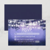 blauwe nacht & lantaarns rustieke bruiloft RSVP (Voorkant / Achterkant)