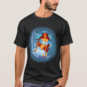 Blauwe Nacht Maan Fee  T-shirt