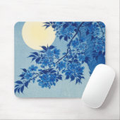 Blauwe Nacht Maan Kersenboom Japans Muismat (Met muis)