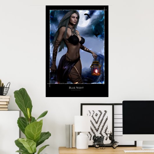 Blauwe nacht poster (Thuiskantoor)