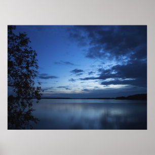 Blauwe nacht poster