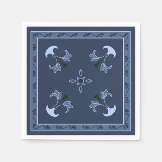 Blauwe nacht servetten (Voorkant)