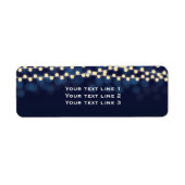 Blauwe nacht Sky String Lights Chique Bruiloft Lab Etiket (Voorkant)