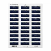 Blauwe nacht Sky String Lights Chique Bruiloft Lab Etiket (Full Sheet)