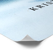 Blauwe Nacht Waterverf Landschap Bruiloft Welkom Poster (Hoek)