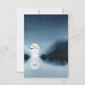 Blauwe nacht Waterverf Landschap Save the Date Kaart (Achterkant)