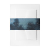 Blauwe Nacht Waterverf Landschapsbruiloft Uitnodigingen Wikkel (Voorkant Voorbeeld)